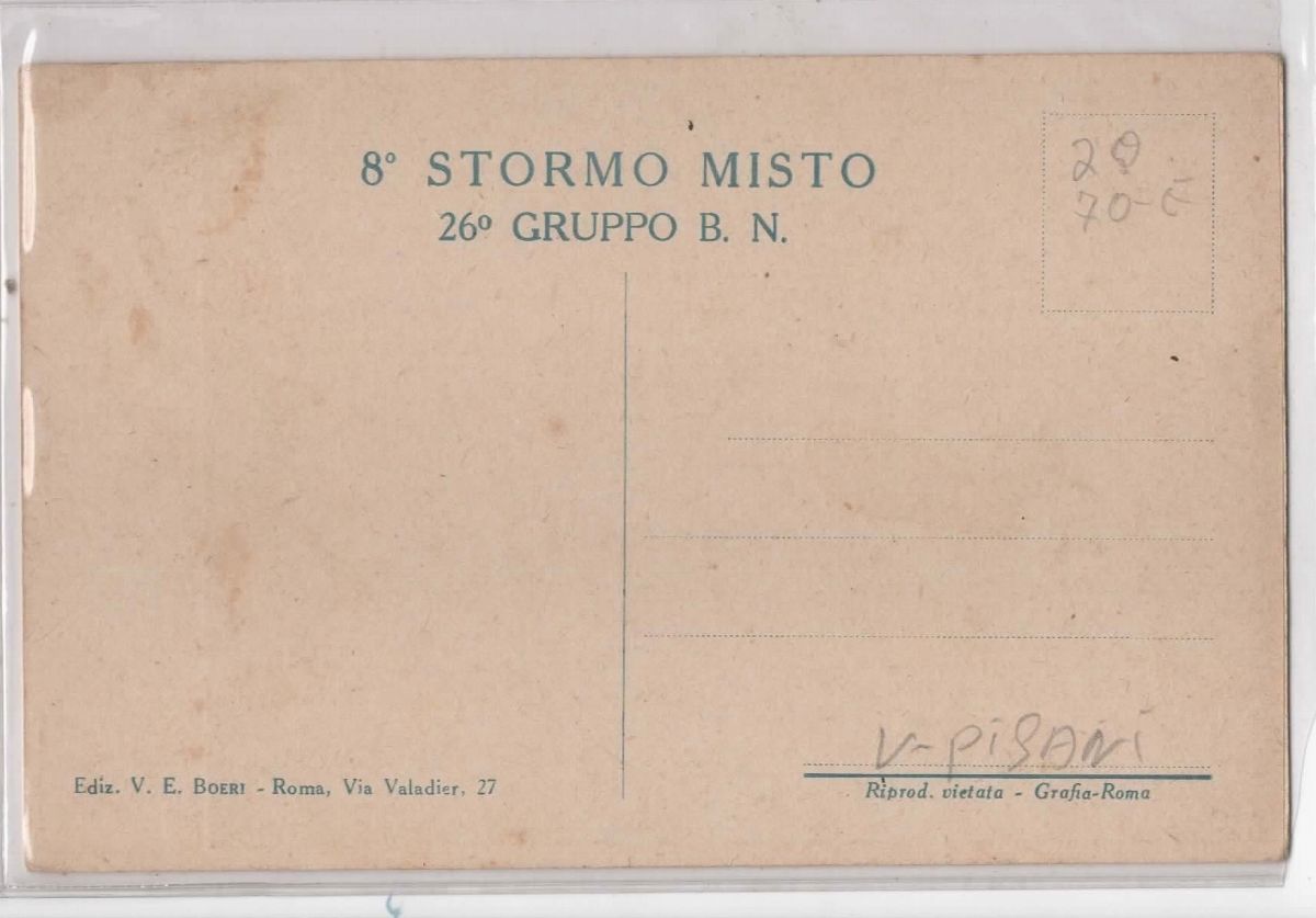 Cartolina Aviazione 8° stormo misto- 26° gruppo B.N. "Ex alto ad signum"