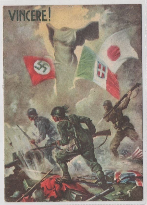 Rare original postcard - "Winning" triple alliance -