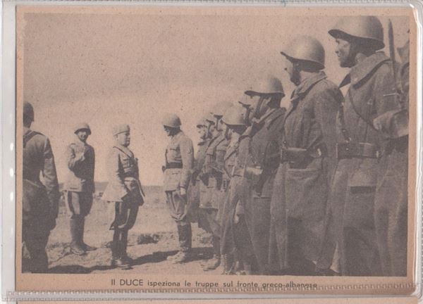 Cartolina originale propaganda del P.N.F. fronte Greco Albanese 1940