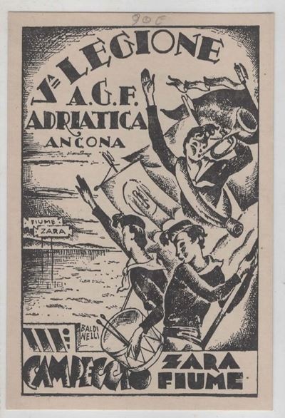 Cartolina Originale V Legione A.g.f. Adriatica III Campeggio a Zara e Fiume