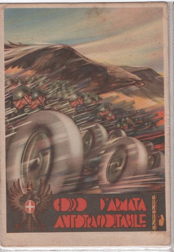 Original postcard self-transportable army corps - conquest of Dalmatia 1941