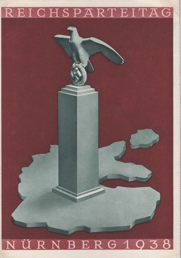 Cartolina originale propaganda tedesca Reichsparteitag Nurnberg 5-12 settembre 1938