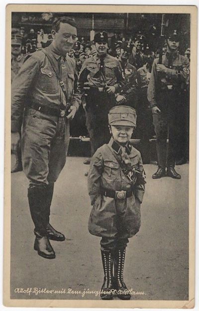 Cartolina Originale Rara "hitler con il Più Giovane S a Mlaun"