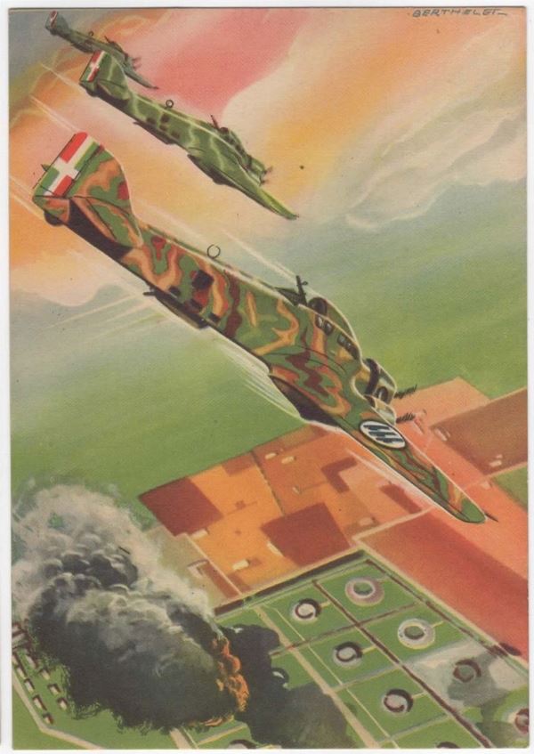 Original rare aeronautical weapon postcard