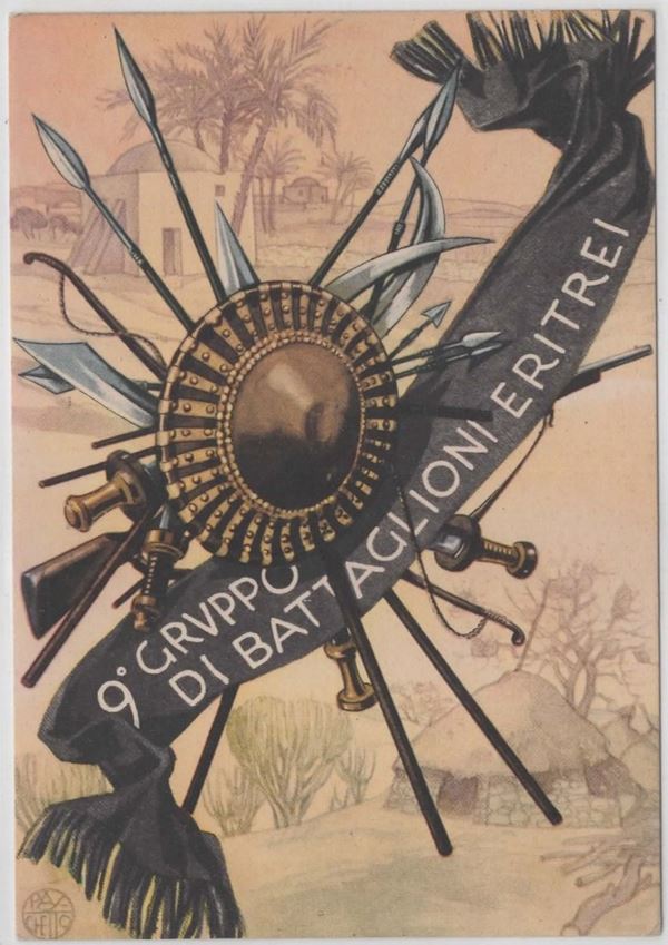 Original postcard 9th Eritrean battalion group