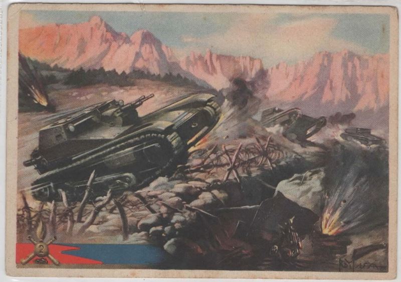 Cartolina originale 2° reggimento carrista