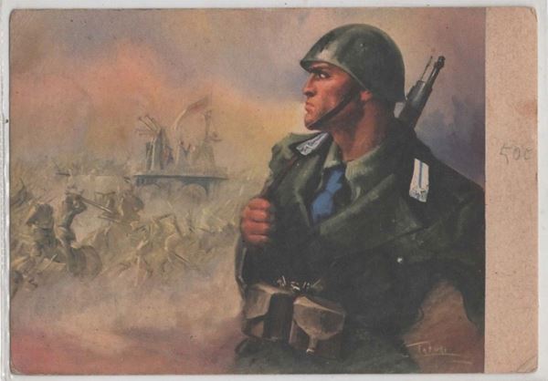 Original postcard "Lombardia" Infantry Division