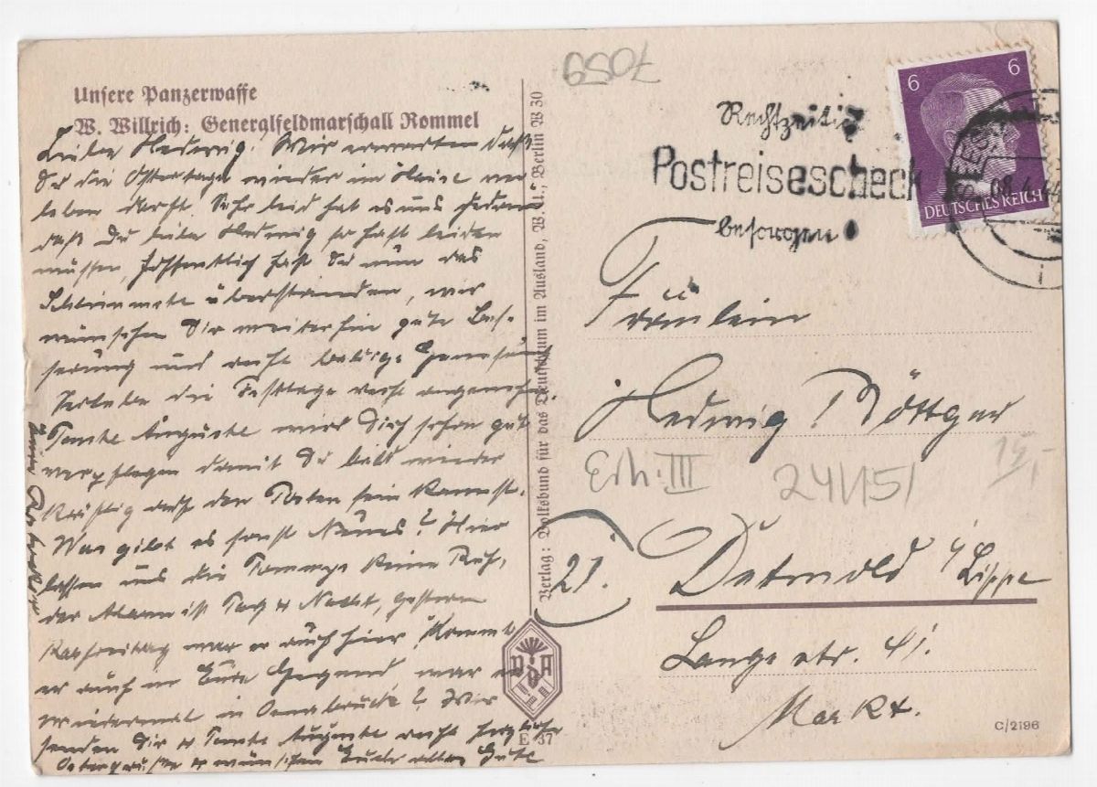 Cartolina Originale Wolfgang Willrich - Feld Maresciallo Erwin Rommel-