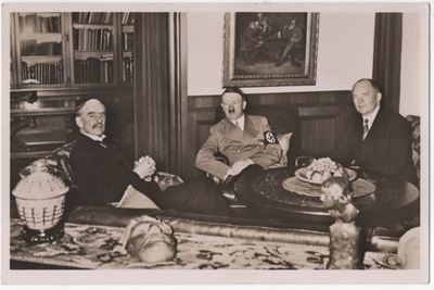 Cartolina Fotografica Originale- Visita del Primo Ministro Inglese Neville Chamberlain nella Resi...