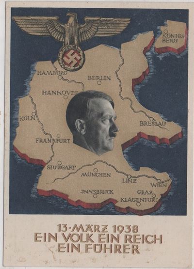 Cartolina Originale 13 Marzo 1938- un Popolo ,un Impero, un Fuhrer