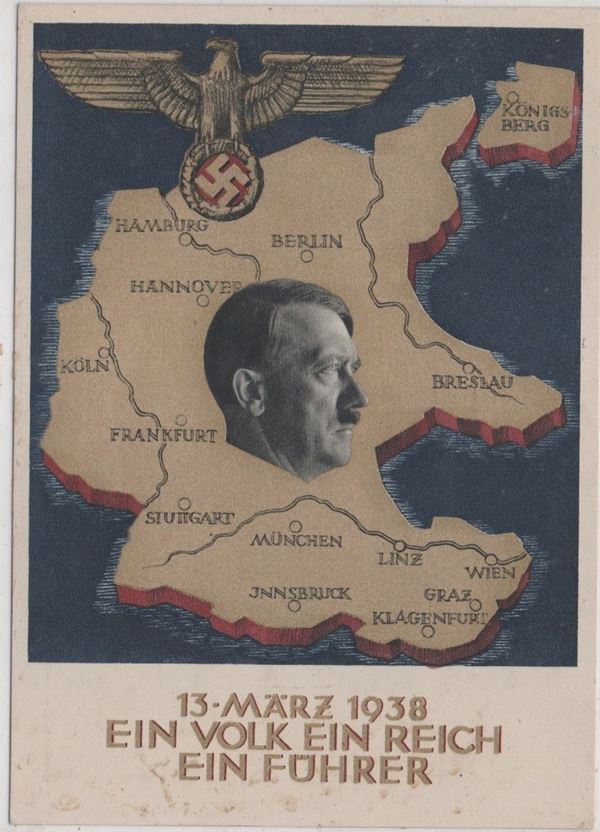 Original postcard March 13, 1938 - One people, one empire, one fuhrer