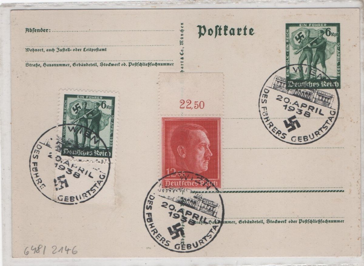 Cartolina Originale 13 Marzo 1938- un Popolo ,un Impero, un Fuhrer