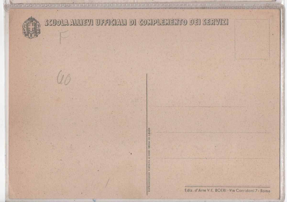 Cartolina originale scuola A.V.C. dei servizi "Praevident ec providet"1942