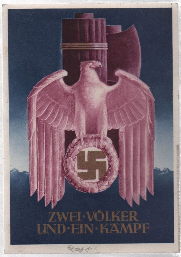 Rare original postcard "Zwei- Vocker und- ein- kampf"