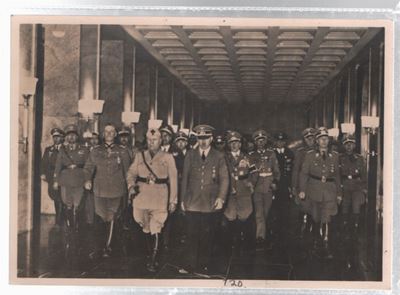 Cartolina Originale "lo Storico Incontro del 18.06.1940 a Monaco di Baviera del Fuhrer - Bau