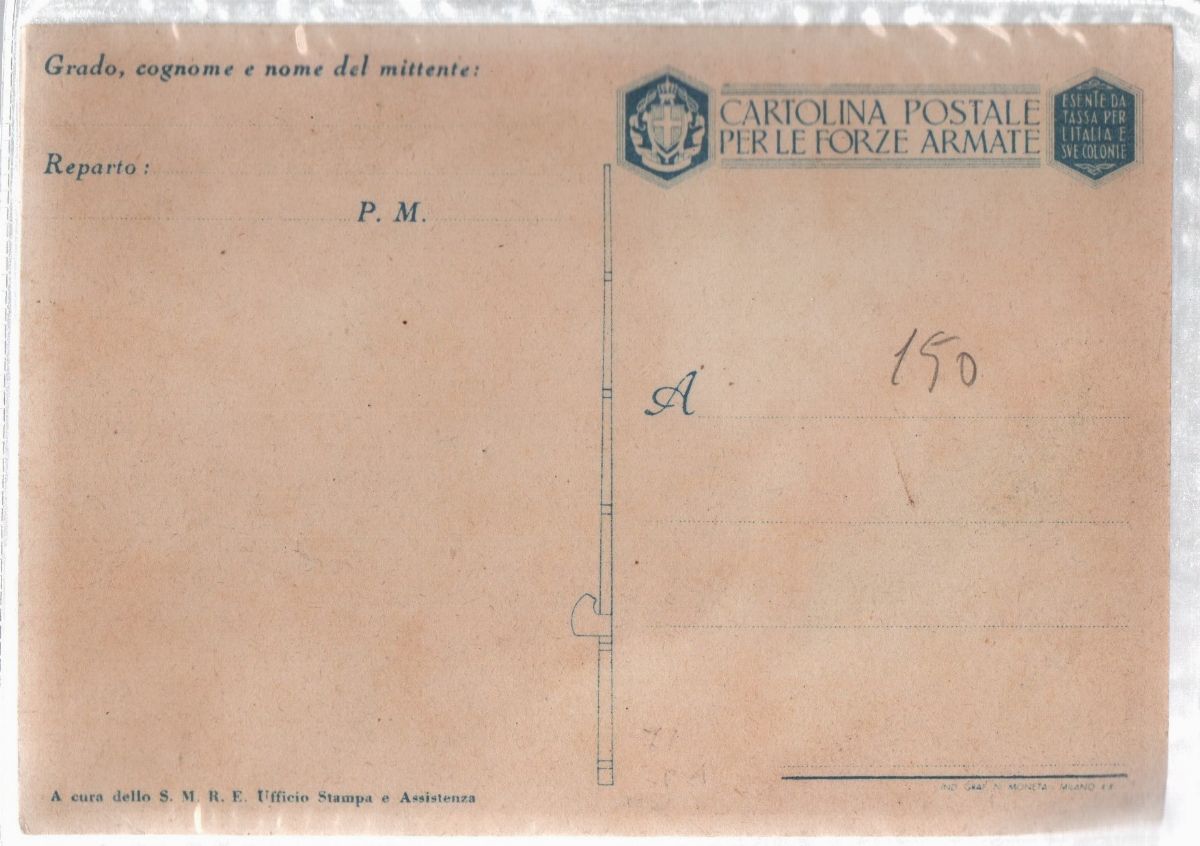 Cartolina Originale Italia- Germania- Giappone, Propaganda Fascista delle Forze Armate.