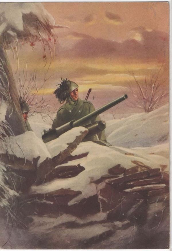 Cartolina originale federazione fasci da combattimento di Belluno - propaganda fascista