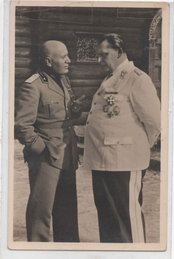 Rara cartolina fotografica Herman Goring in hotel karirhall 1937