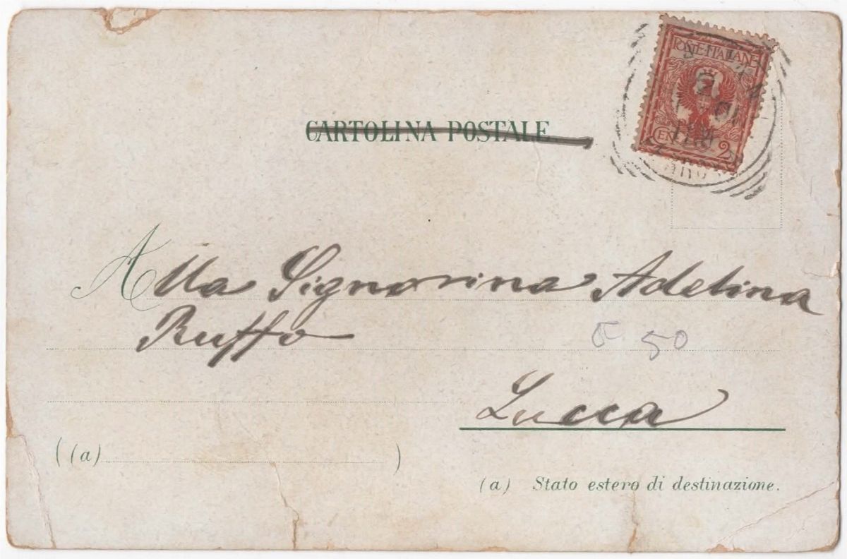 Cartolina Primo Centenario della Nascita di Vincenzo Bellini