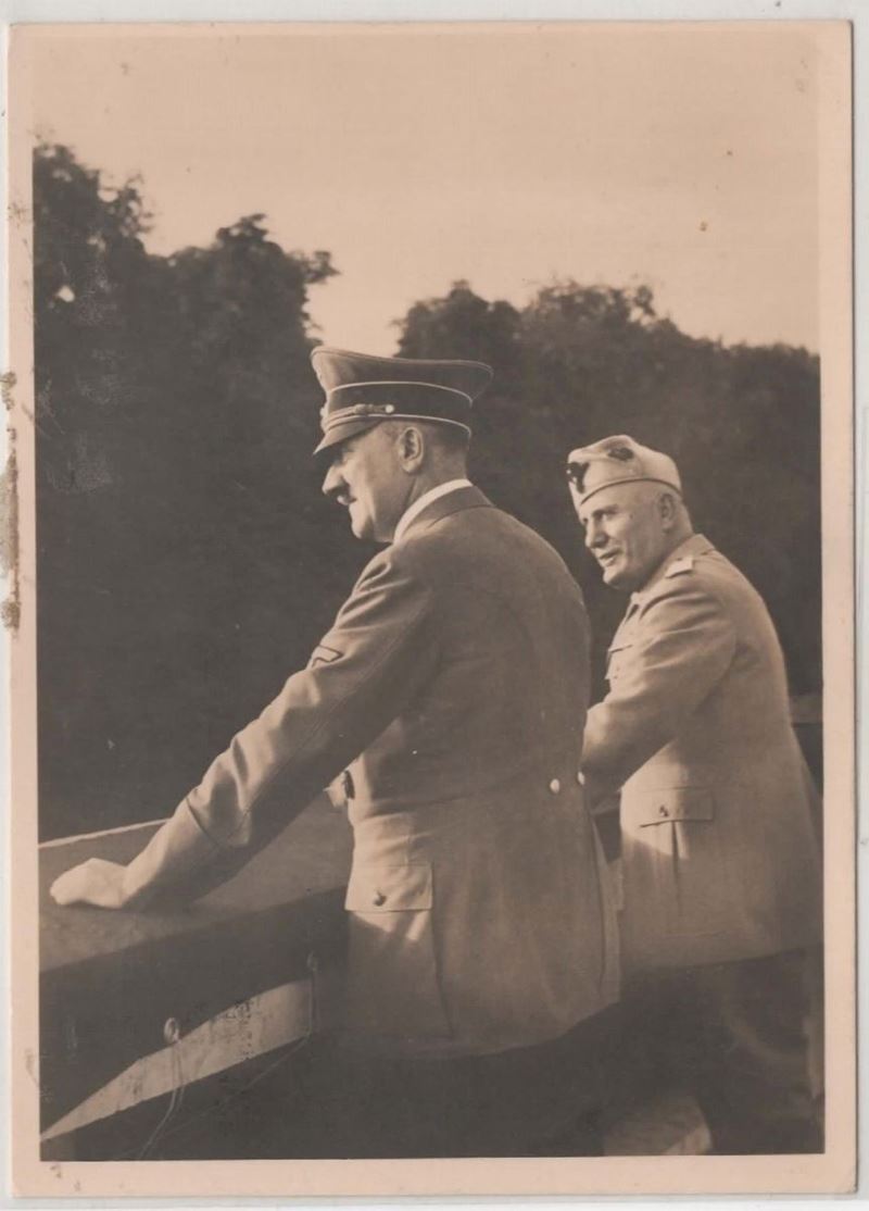 Cartolina Originale "L'incontro Storico del 18 Giugno 1940 a Monaco di Baviera sul Bancone del Fu...