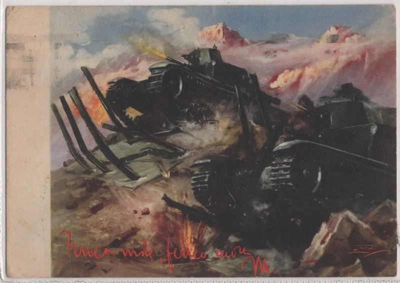 Cartolina originale militare 33°reggimento carristi "Littorio"