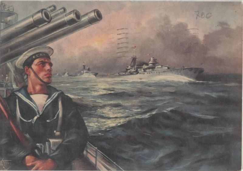 Cartolina originale C.R.E.M. Scuola regia marina pola