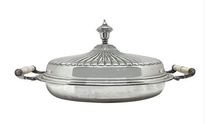 Pirofila Risottiera in Argento 800 e Manici Avorio Collezione Grodon