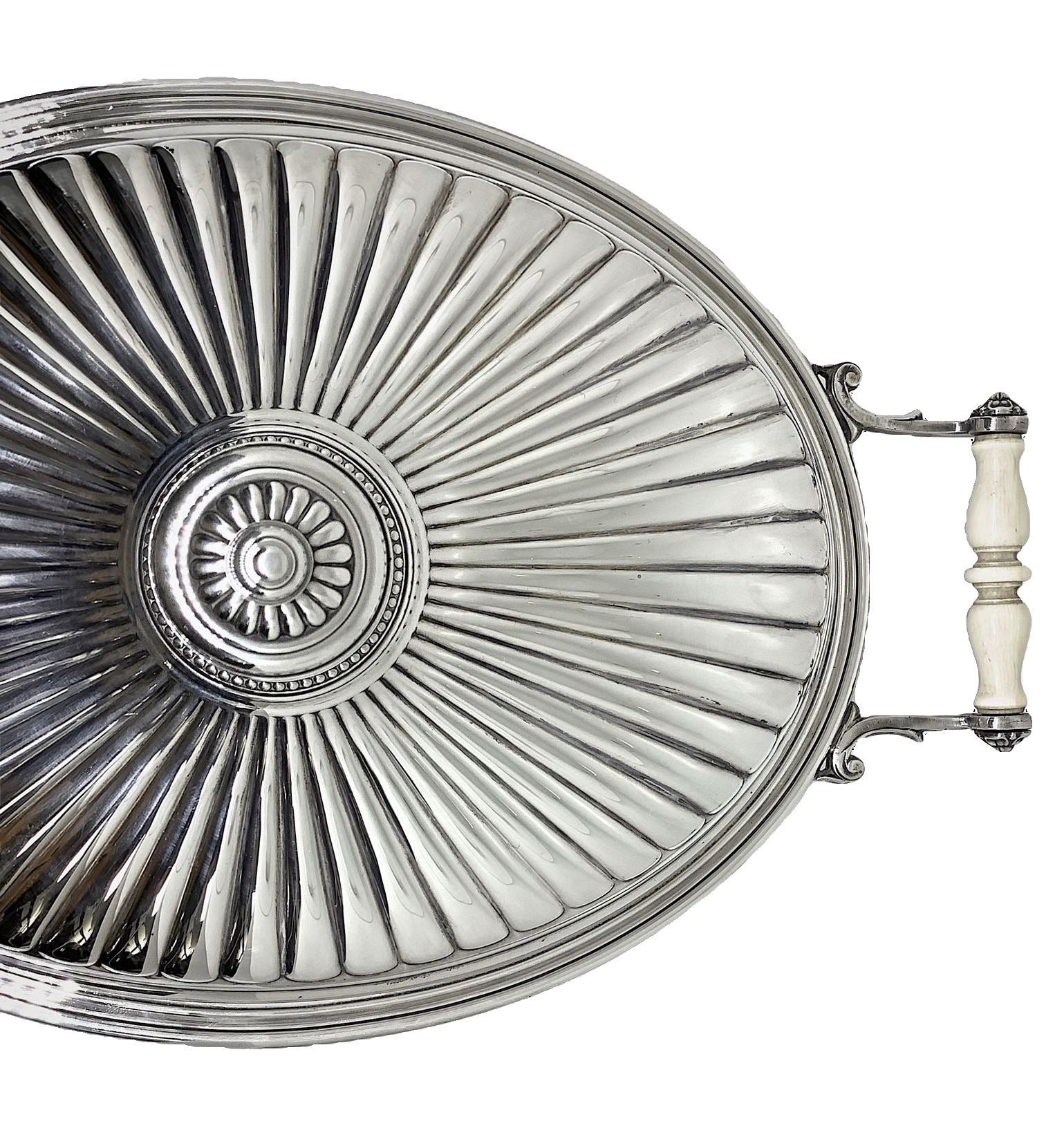 Cesa - Pirofila Risottiera in Argento 800 e Manici Avorio Collezione Grodon