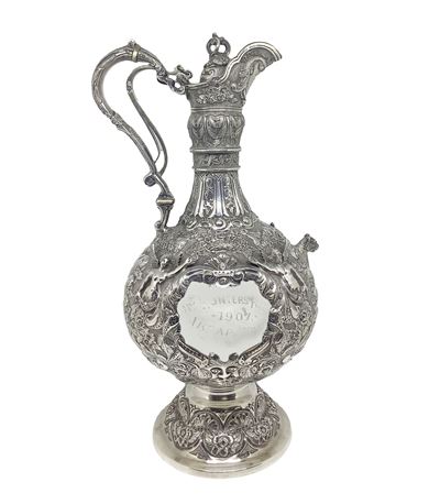 Elegante ed Importante Caraffa di Vino in Argento 925 Collezione "armada" Londra