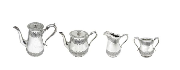 DALIANA - Sheffield tea/coffee service consisting of: teapot, coffee pot, milk jug and sugar bowl