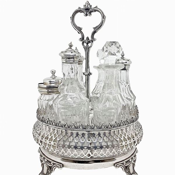 DALIANA - Pierced menagera, in sheffield and 6 crystal pieces