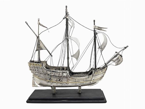 miniatura di veliero in argento 925