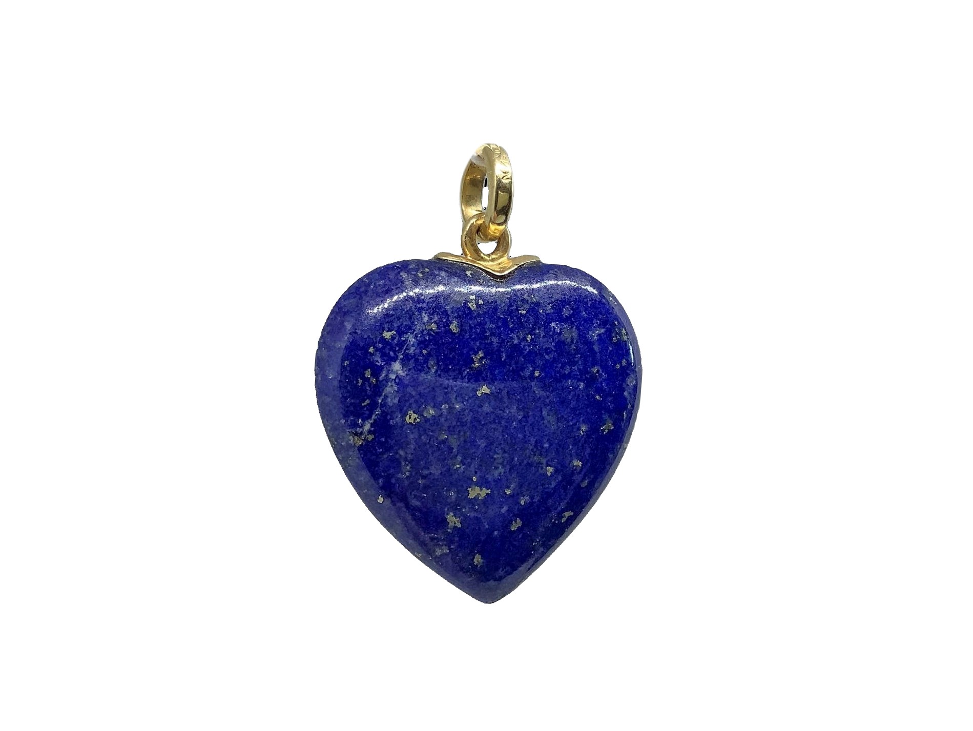 Cuore in lapis con gancio in oro