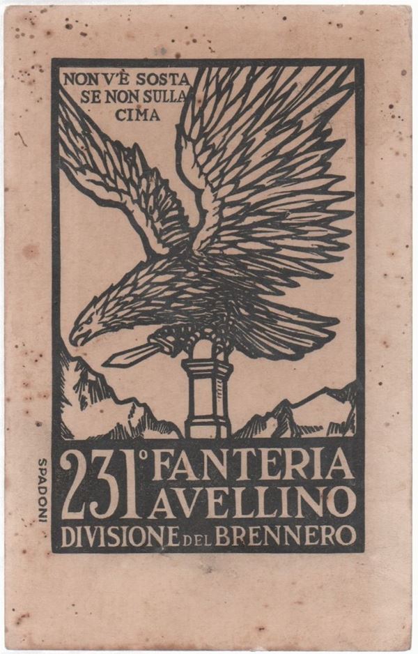Original postcard 231 ° Avellino infantry - Brenner division