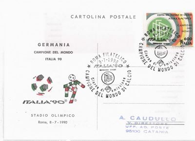 Cartolina Originale Germania Campione del Mondo- Italia'90
