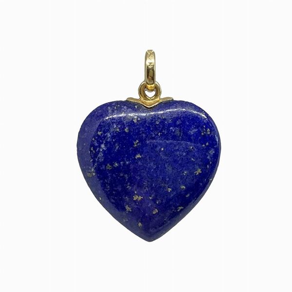 Lapis heart with gold hook