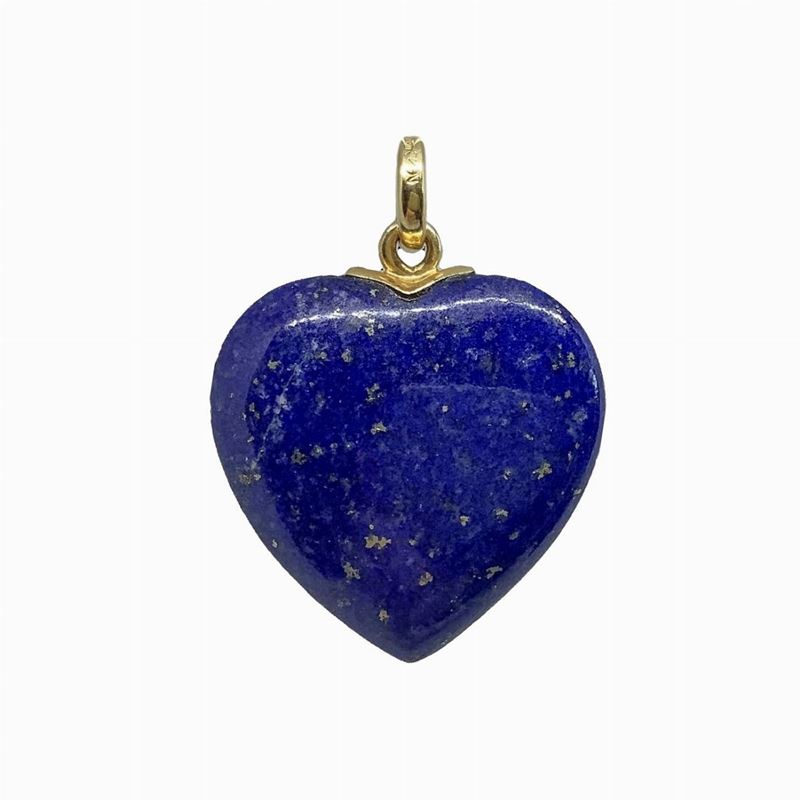 Cuore in Lapis con Gancio in Oro