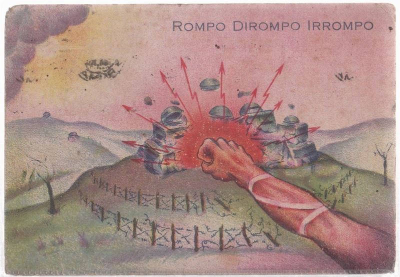 Cartolina Originale Rara Scuola Guastatori: Rompo - Dirompo - Irrompo