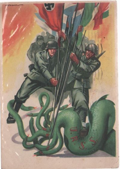 Cartolina Originale Propaganda Fascista Contro Urss e Boscelvismo