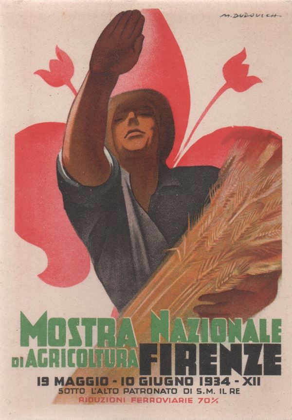 Bellissima cartolina originale della mostra nazionale di agricoltura - Firenze 1934