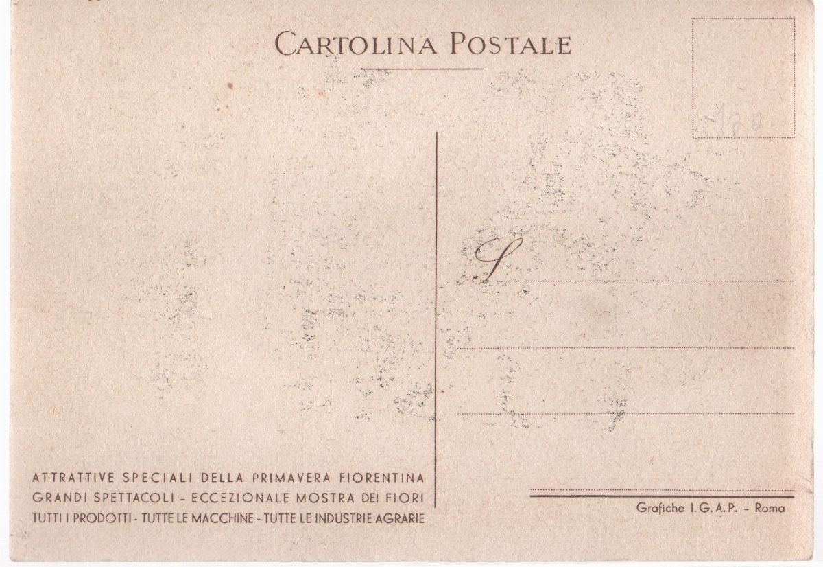 Bellissima cartolina originale della mostra nazionale di agricoltura - Firenze 1934
