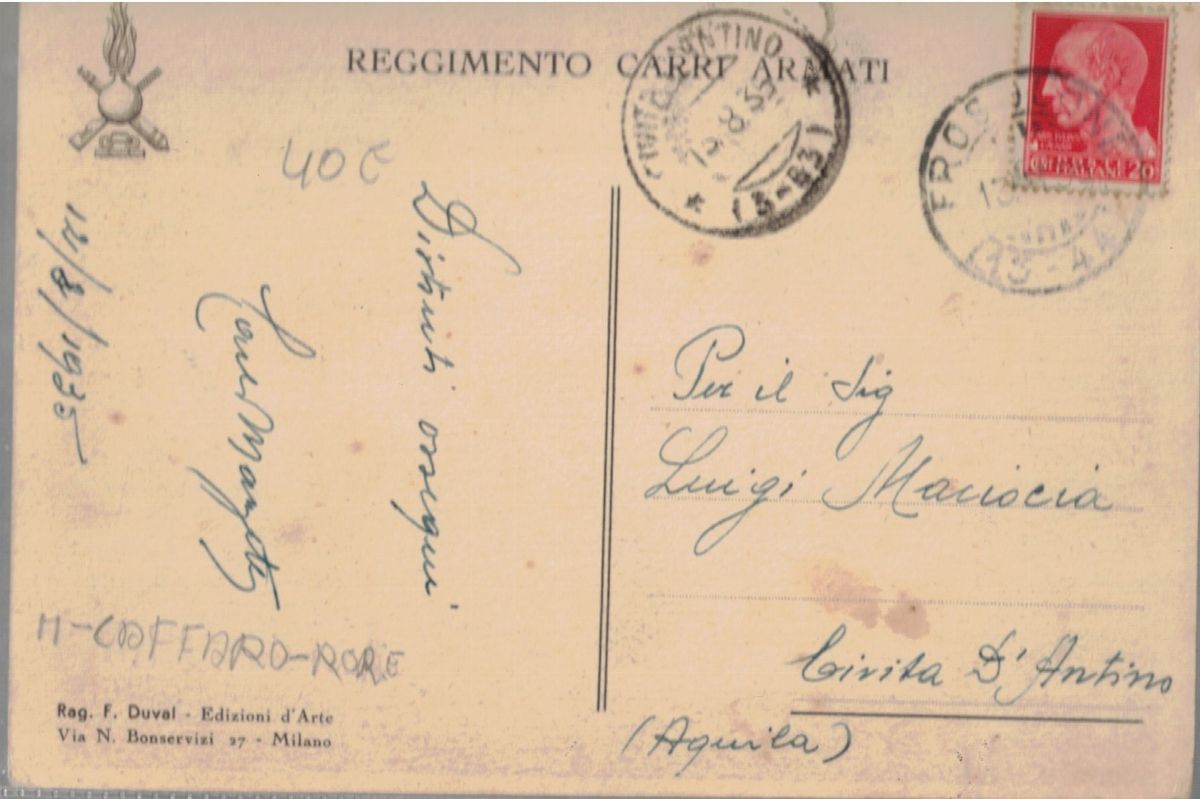 Cartolina Originale Reggimento Carri Armati- Pondere Et Igne Juvant-