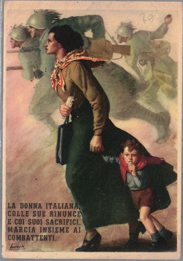 Military postcard "The Italian woman"