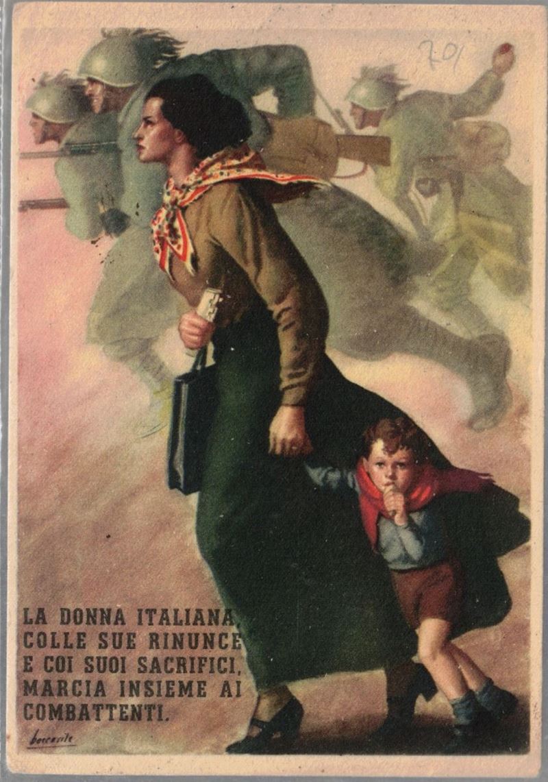 Cartolina Militare"la Donna Italiana"