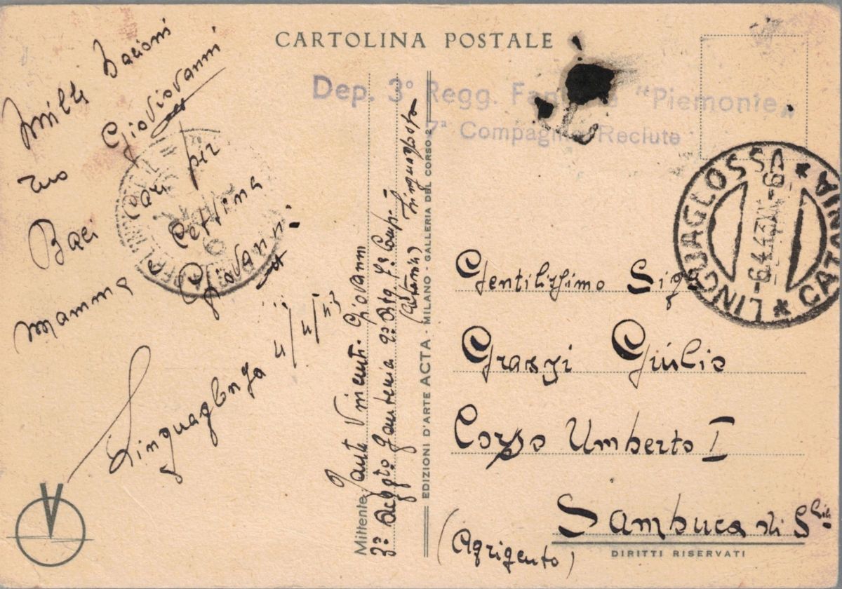 Cartolina Militare"la Donna Italiana"