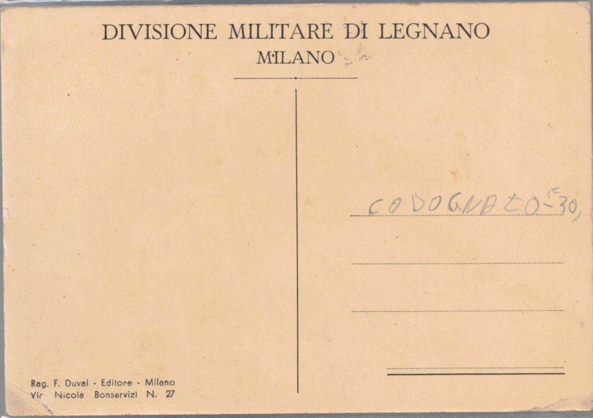 Cartolina Divisione Militare Propaganda di Legnano