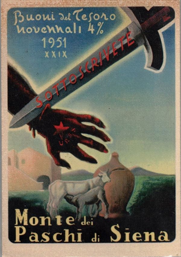 Postcard for nine-year treasury vouchers - Monte dei Paschi di Siena