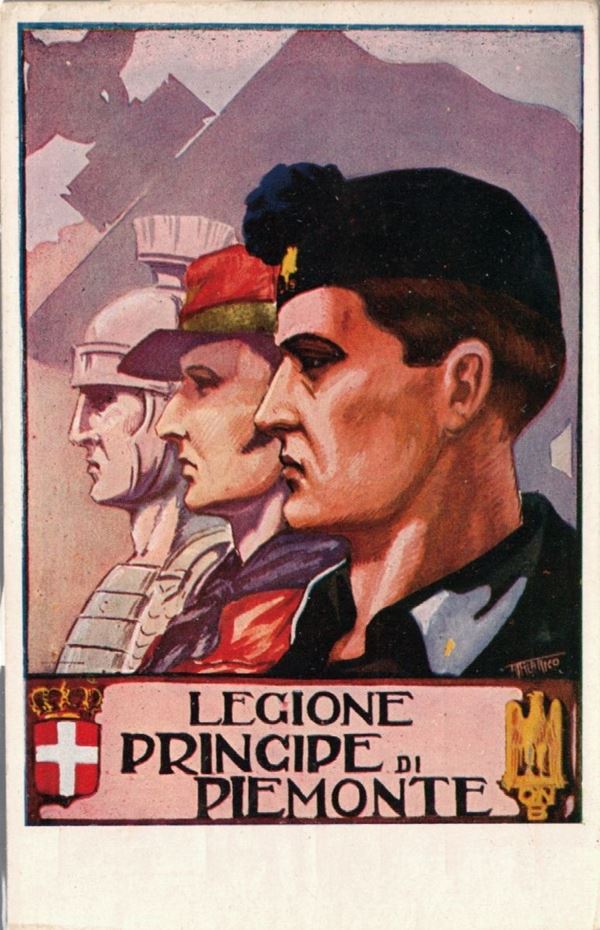 Original postcard 245 avant-garde legion militia "Prince of Piedmont" 1941