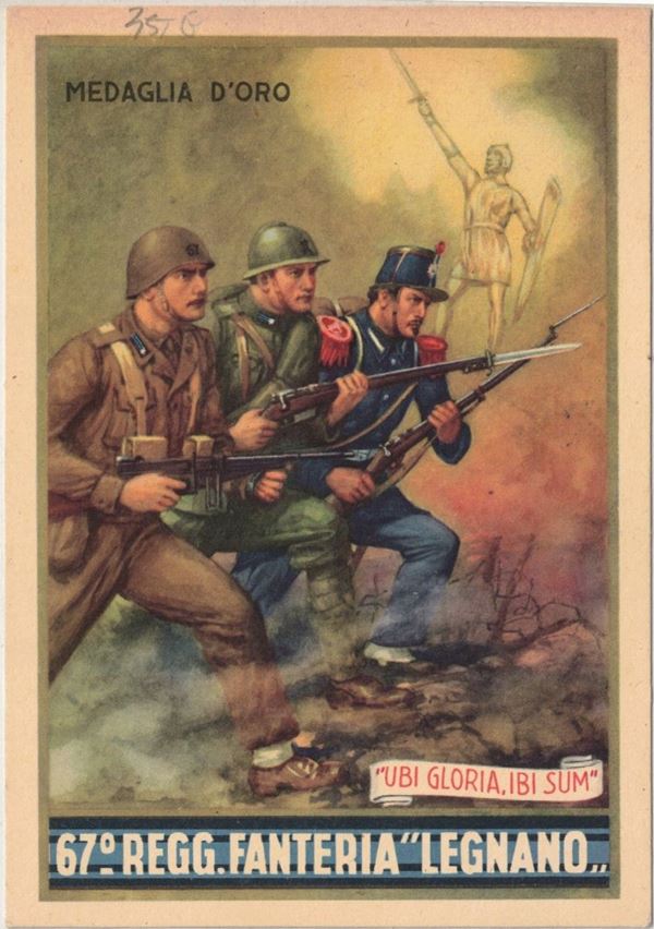 Cartolina 67 reggimento Fanteria Legnano 1946- 1958