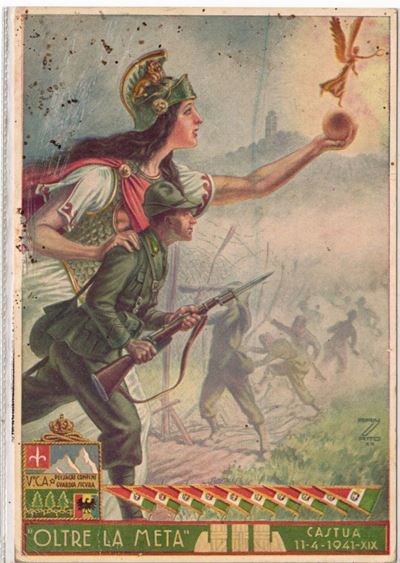 Cartolina Originale Oltre la Meta Castua 11.04.1941